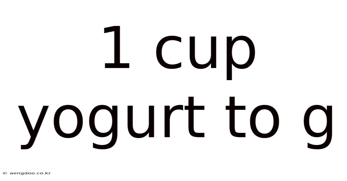 1 Cup Yogurt To G