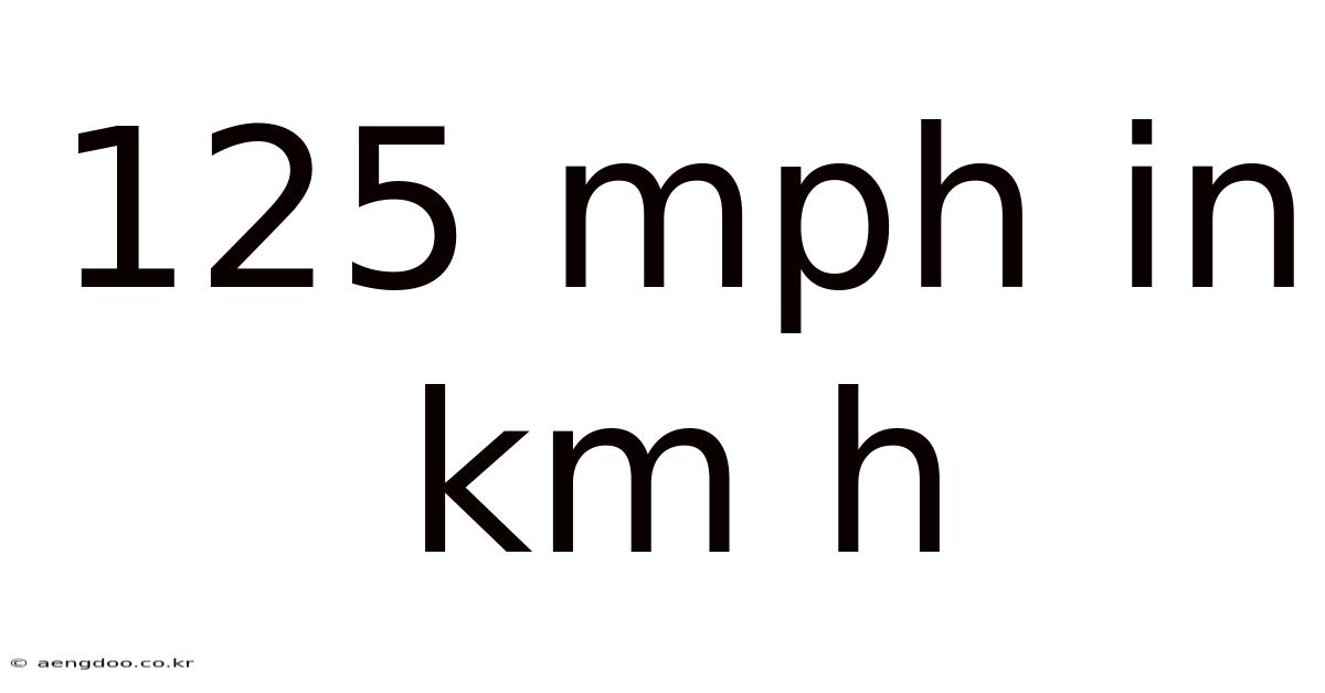 125 Mph In Km H