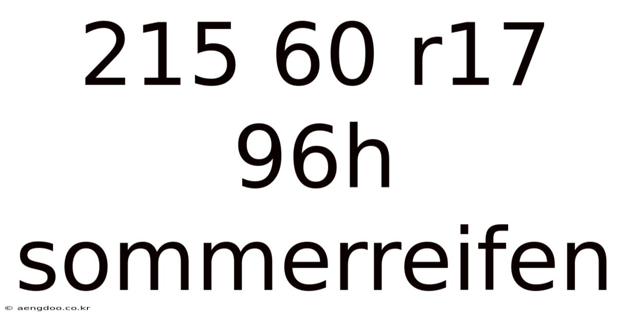 215 60 R17 96h Sommerreifen