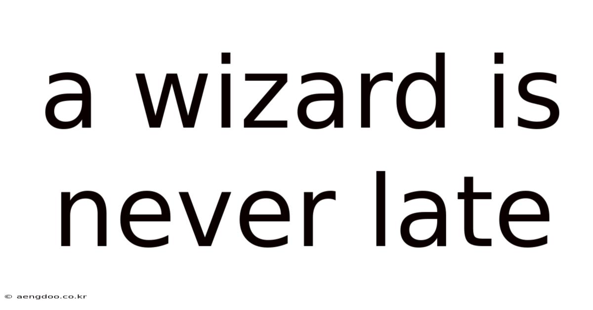 A Wizard Is Never Late