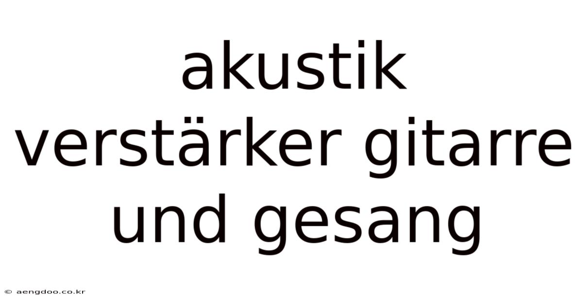 Akustik Verstärker Gitarre Und Gesang