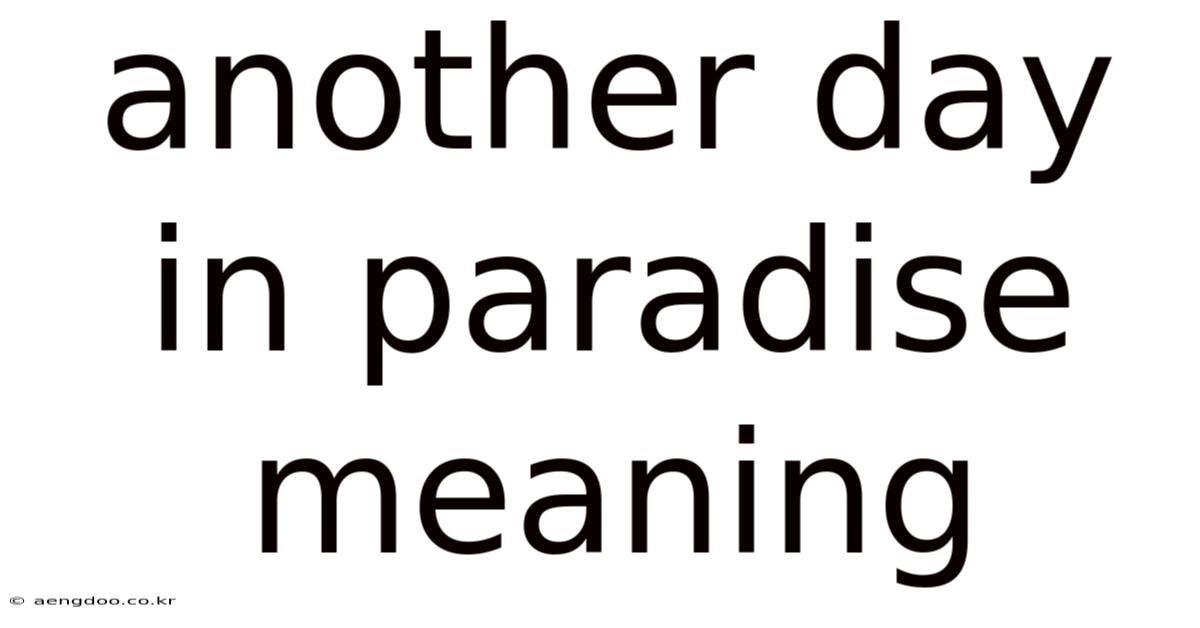 Another Day In Paradise Meaning