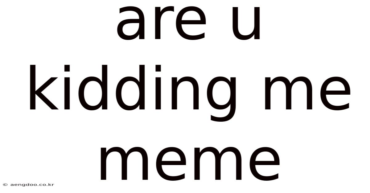 Are U Kidding Me Meme