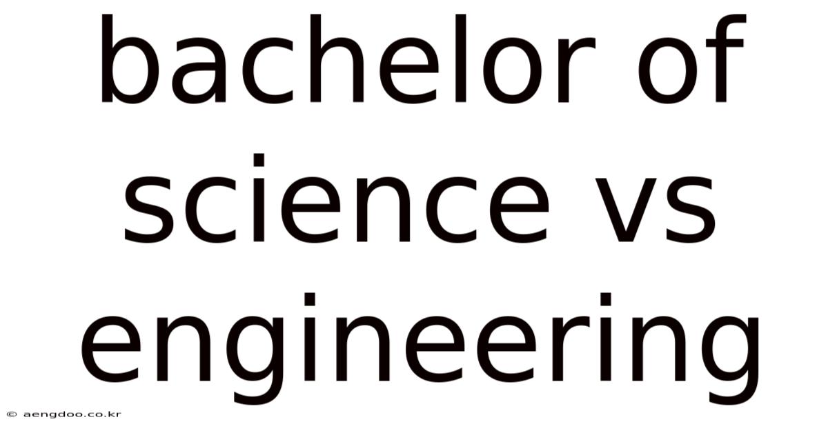 Bachelor Of Science Vs Engineering