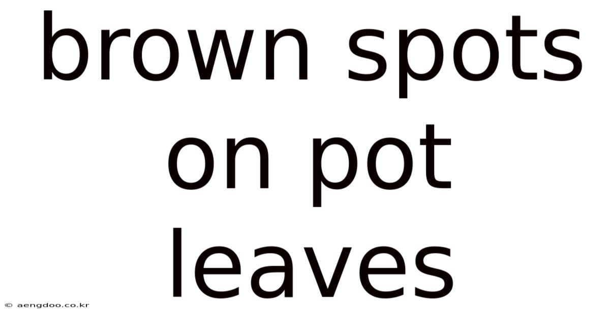 Brown Spots On Pot Leaves