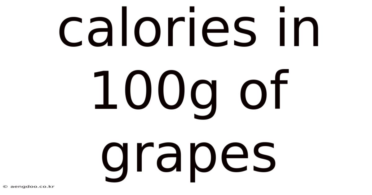 Calories In 100g Of Grapes