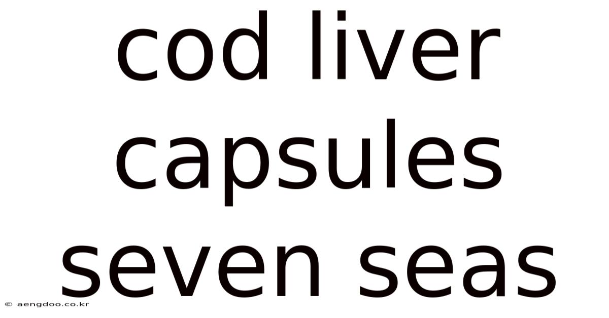 Cod Liver Capsules Seven Seas