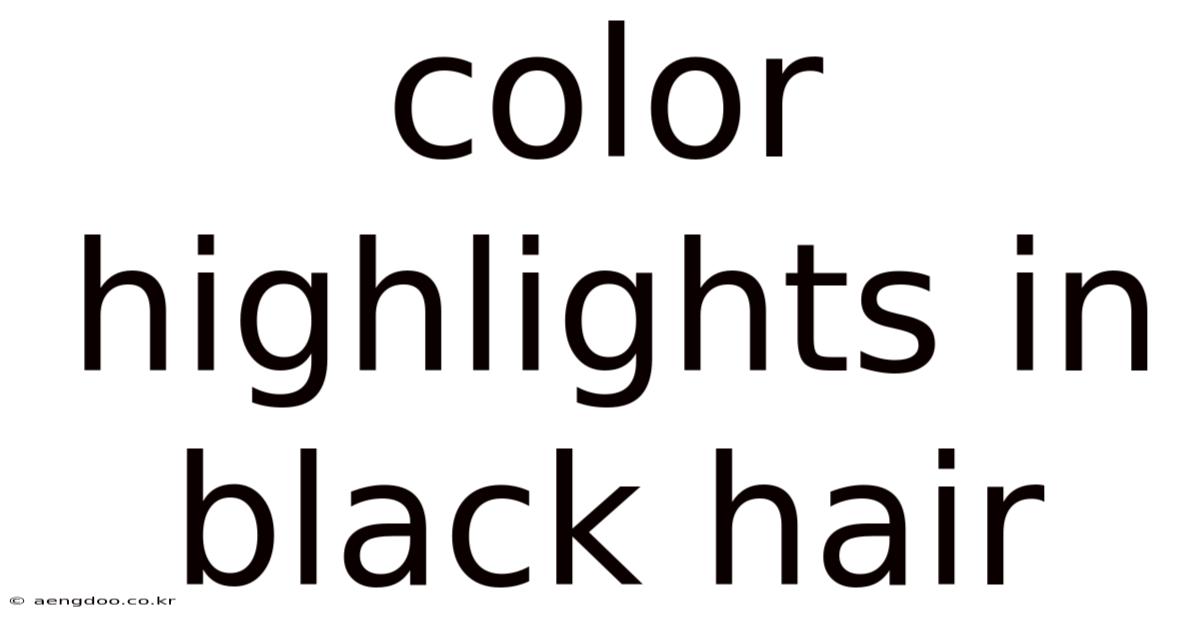 Color Highlights In Black Hair