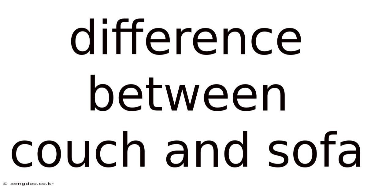 Difference Between Couch And Sofa