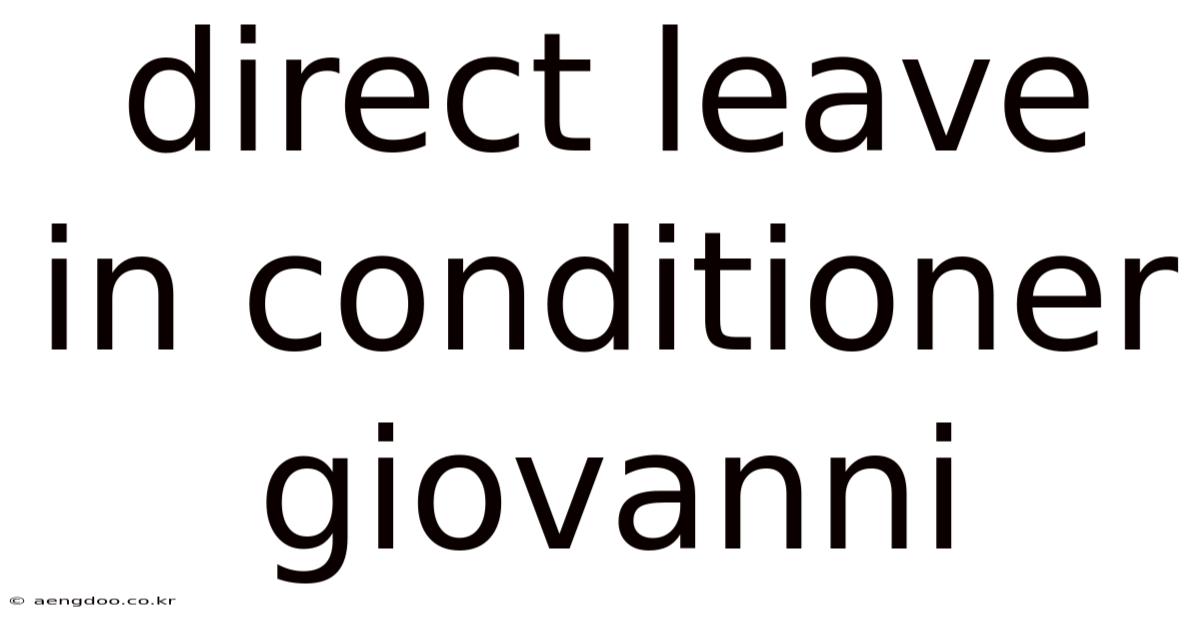 Direct Leave In Conditioner Giovanni
