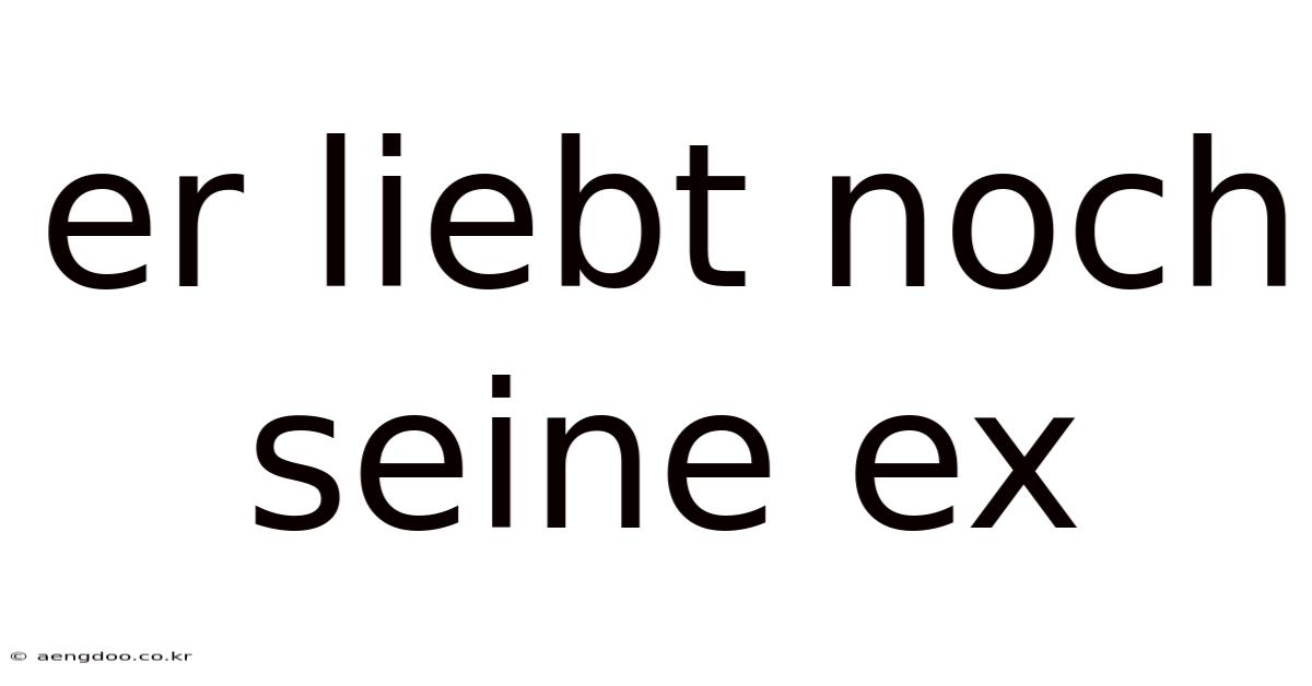 Er Liebt Noch Seine Ex