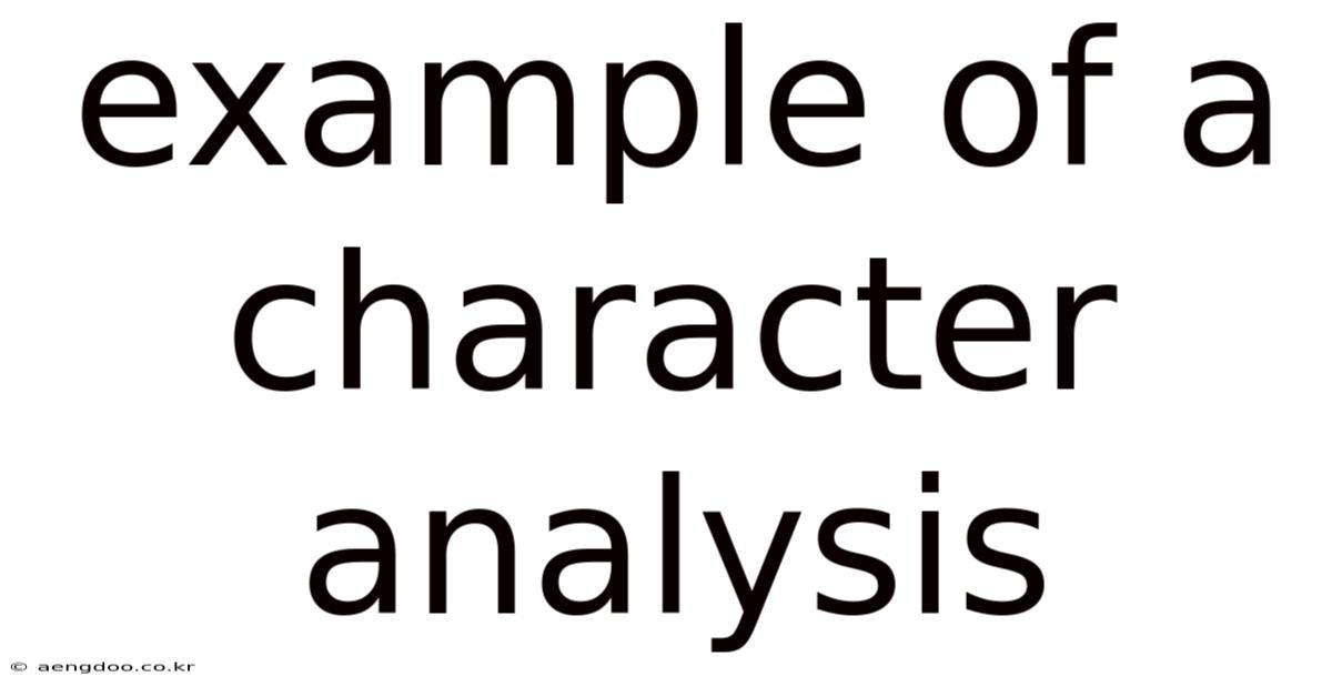 Example Of A Character Analysis