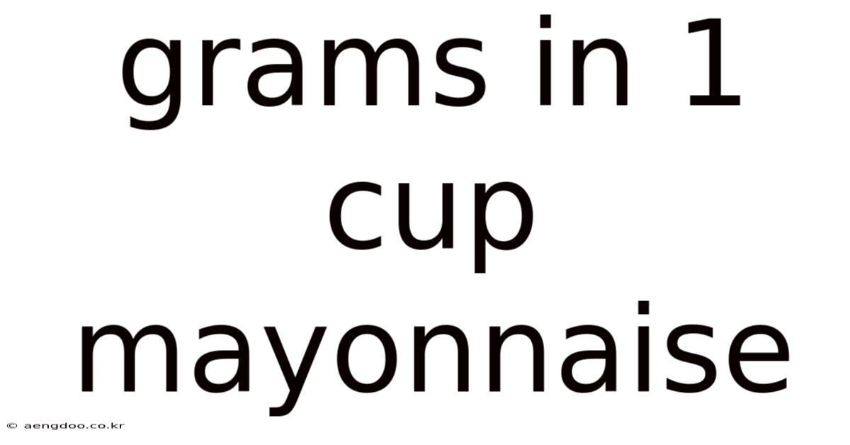 Grams In 1 Cup Mayonnaise