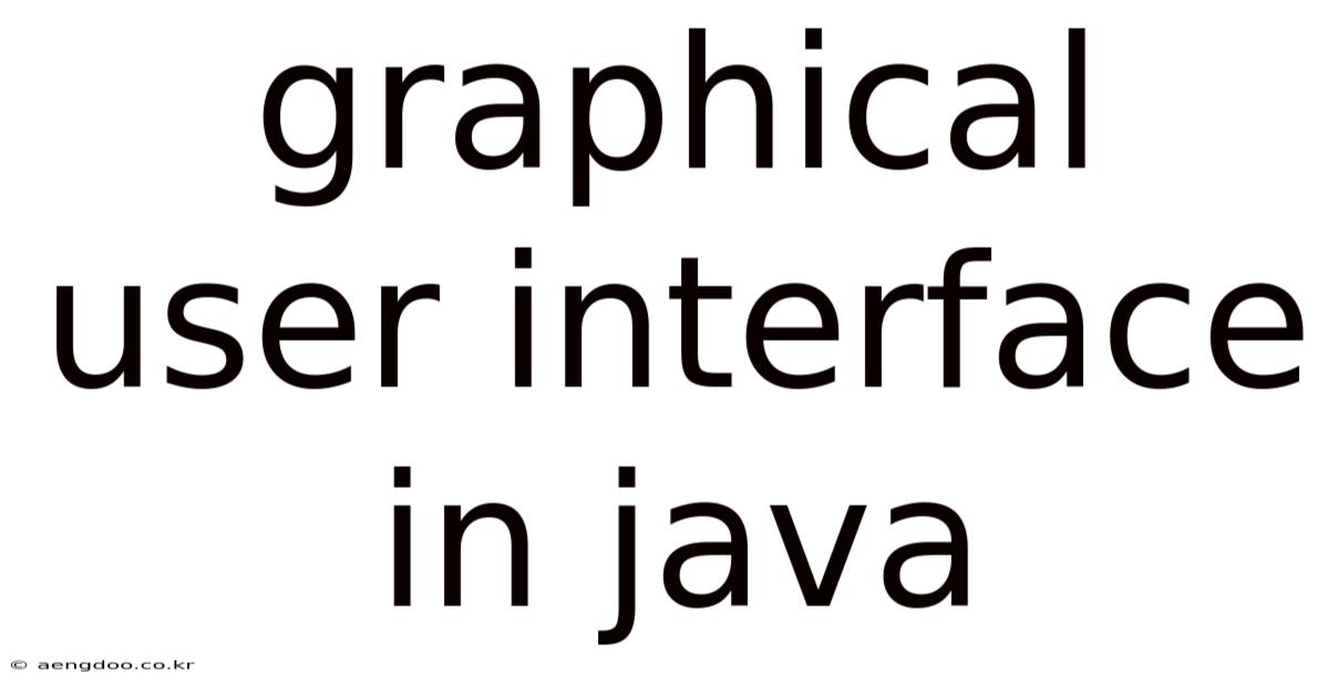 Graphical User Interface In Java