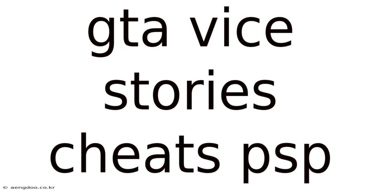Gta Vice Stories Cheats Psp