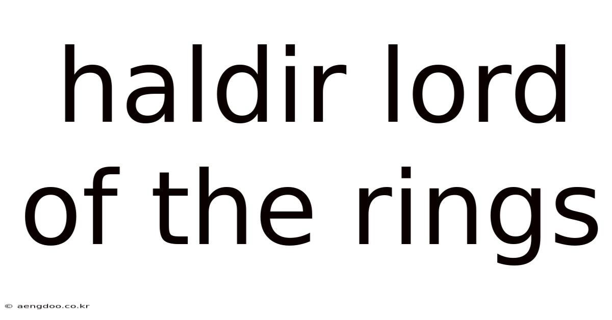 Haldir Lord Of The Rings