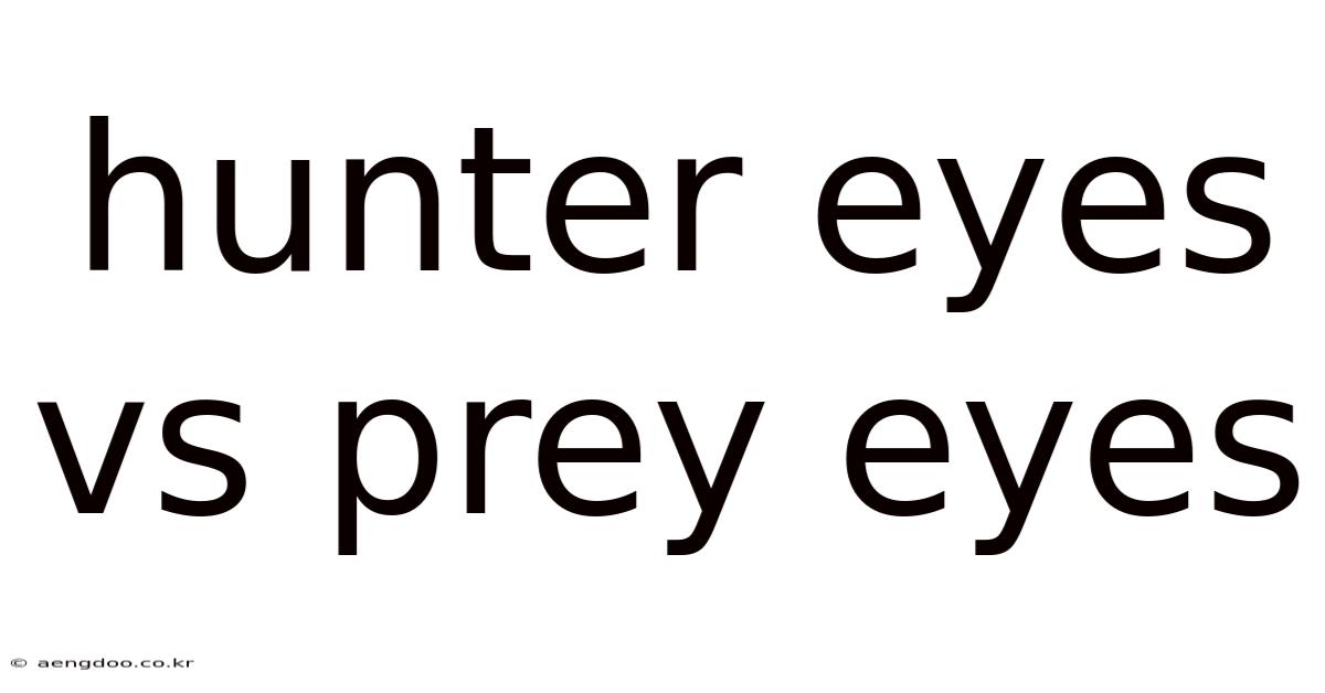 Hunter Eyes Vs Prey Eyes