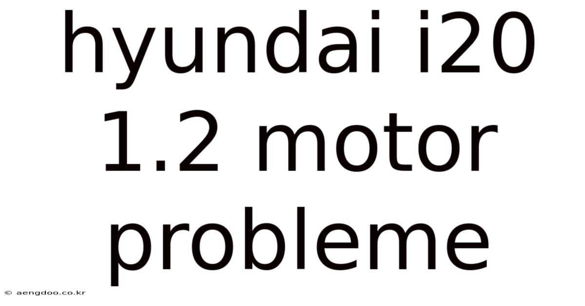 Hyundai I20 1.2 Motor Probleme
