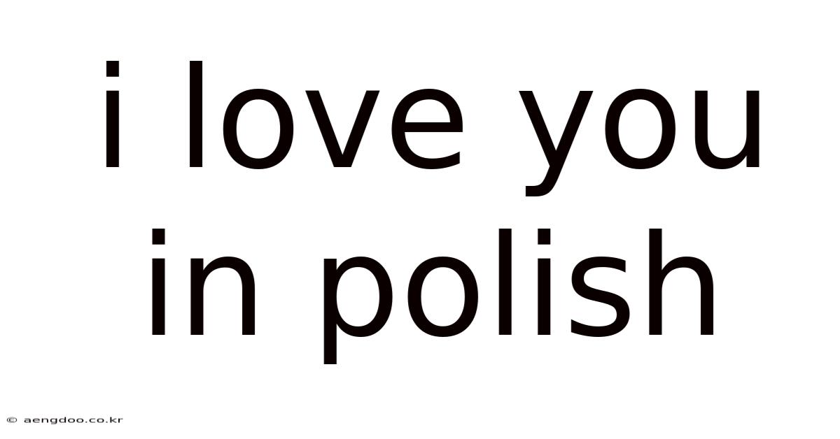 I Love You In Polish
