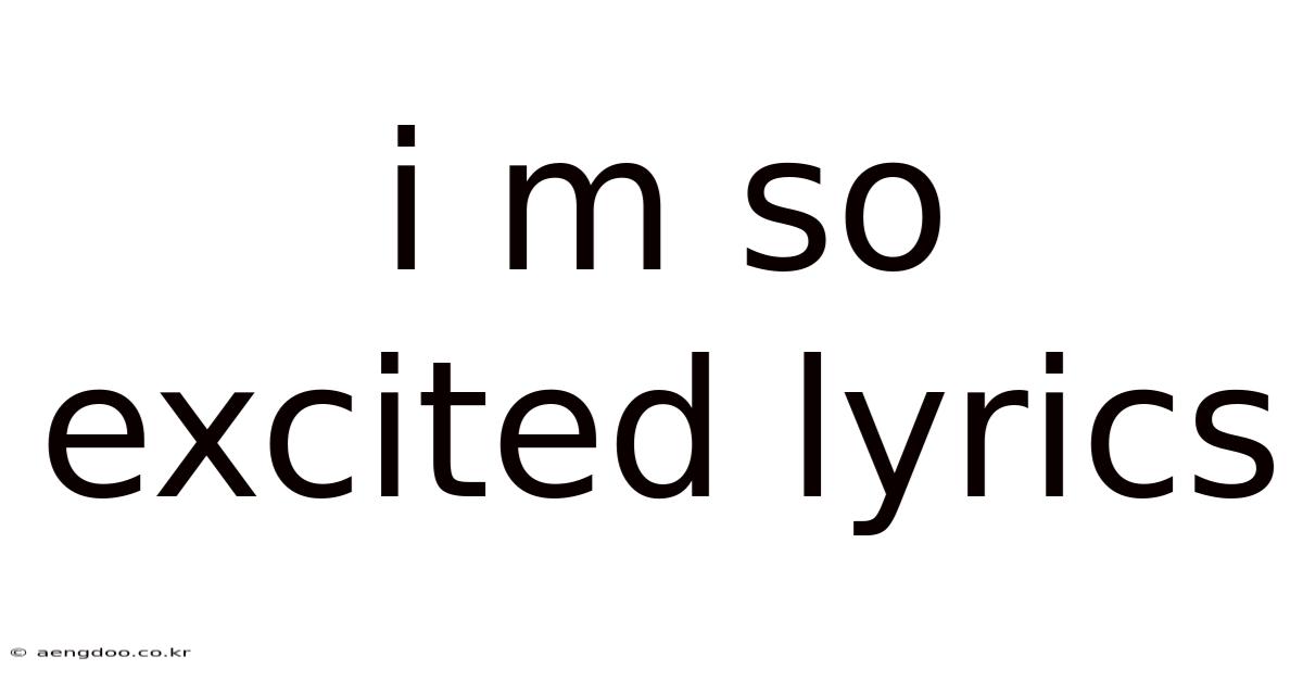 I M So Excited Lyrics