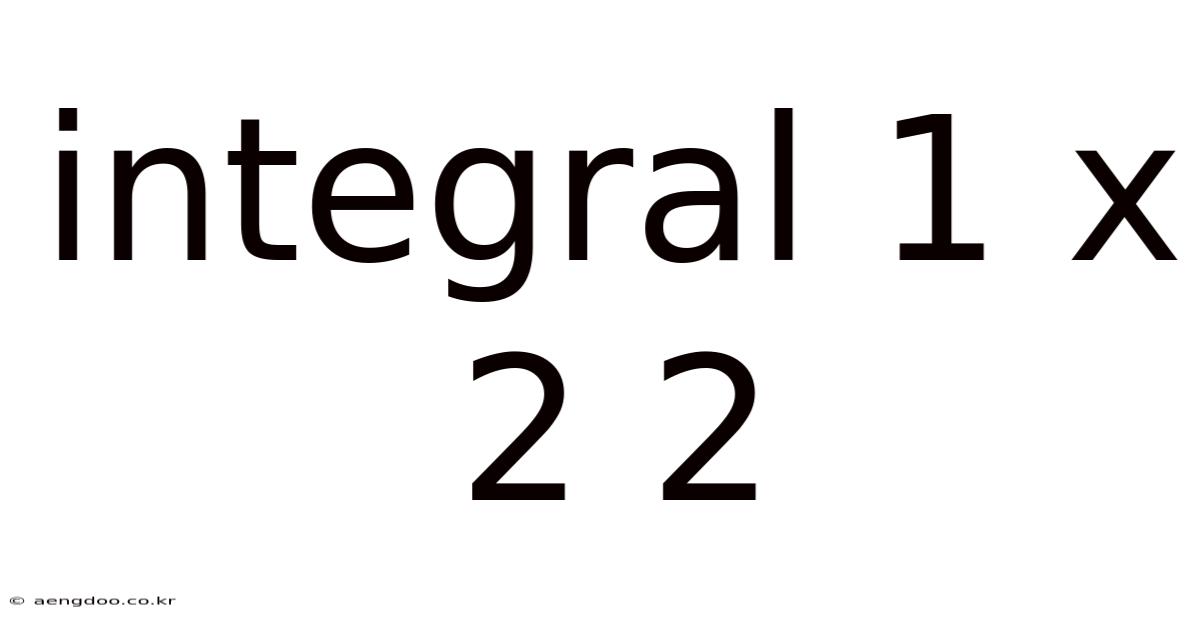 Integral 1 X 2 2