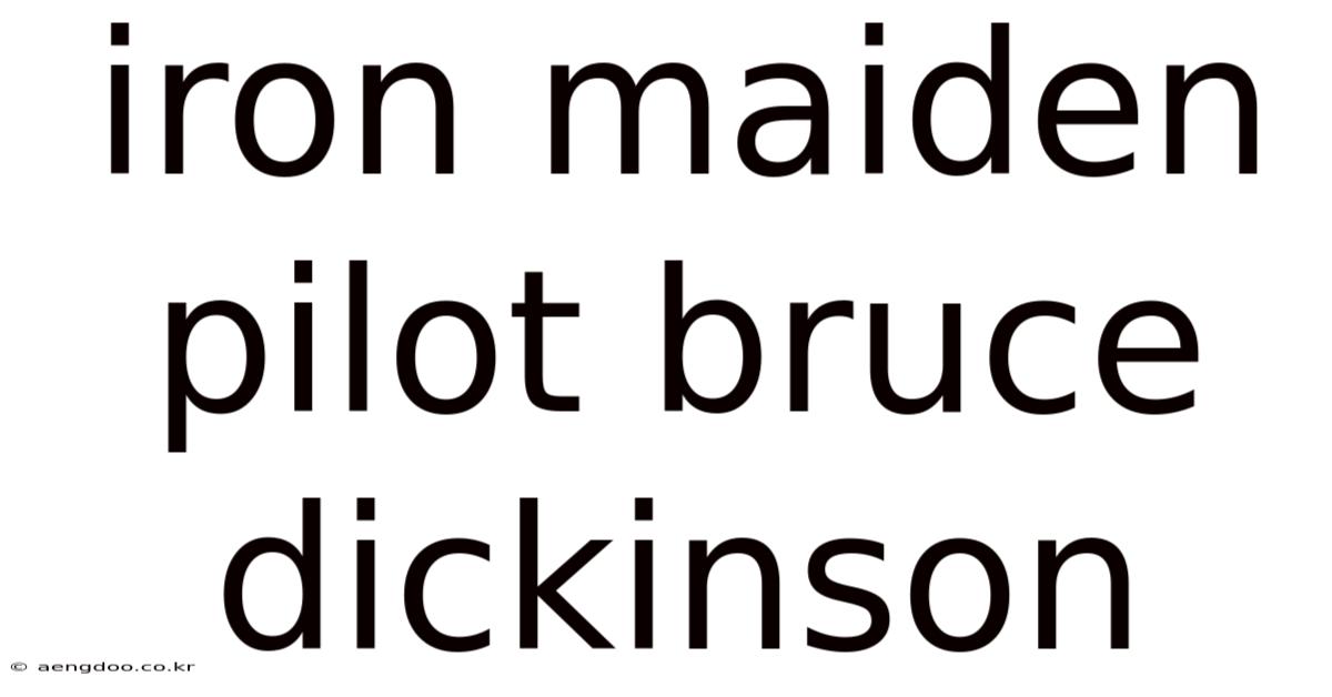 Iron Maiden Pilot Bruce Dickinson