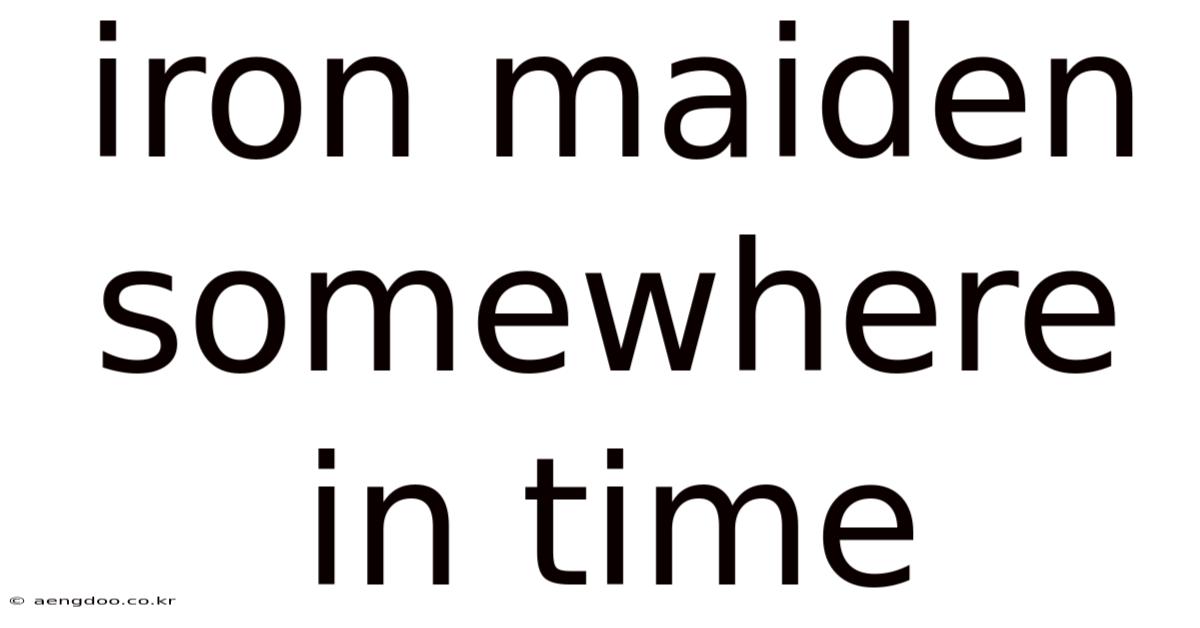 Iron Maiden Somewhere In Time