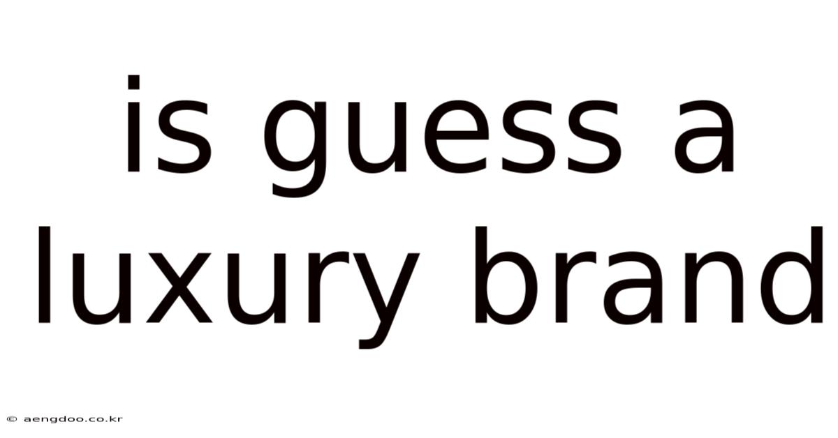 Is Guess A Luxury Brand
