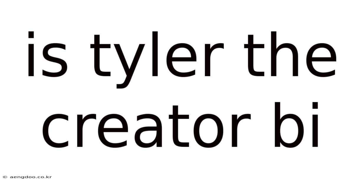 Is Tyler The Creator Bi