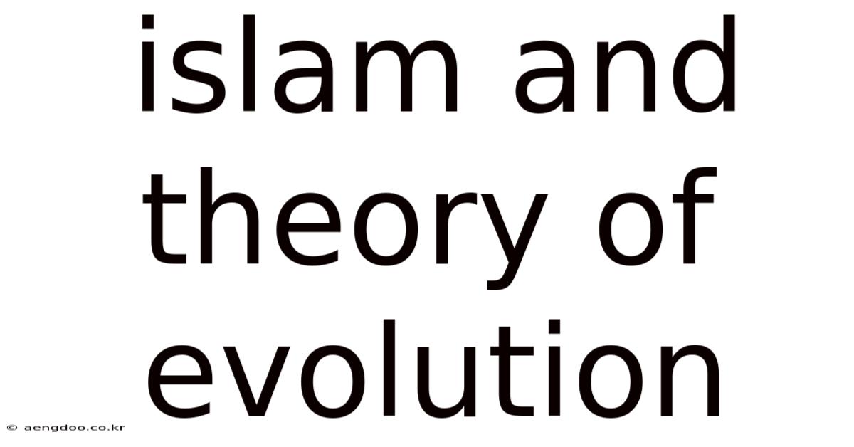 Islam And Theory Of Evolution