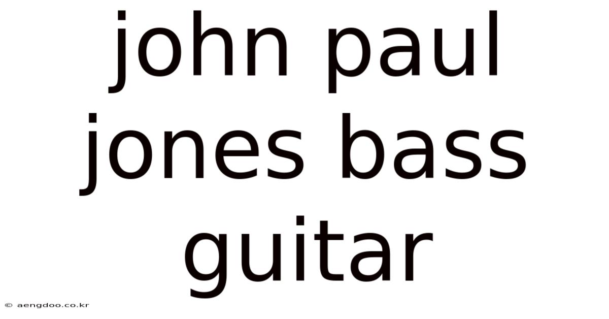 John Paul Jones Bass Guitar