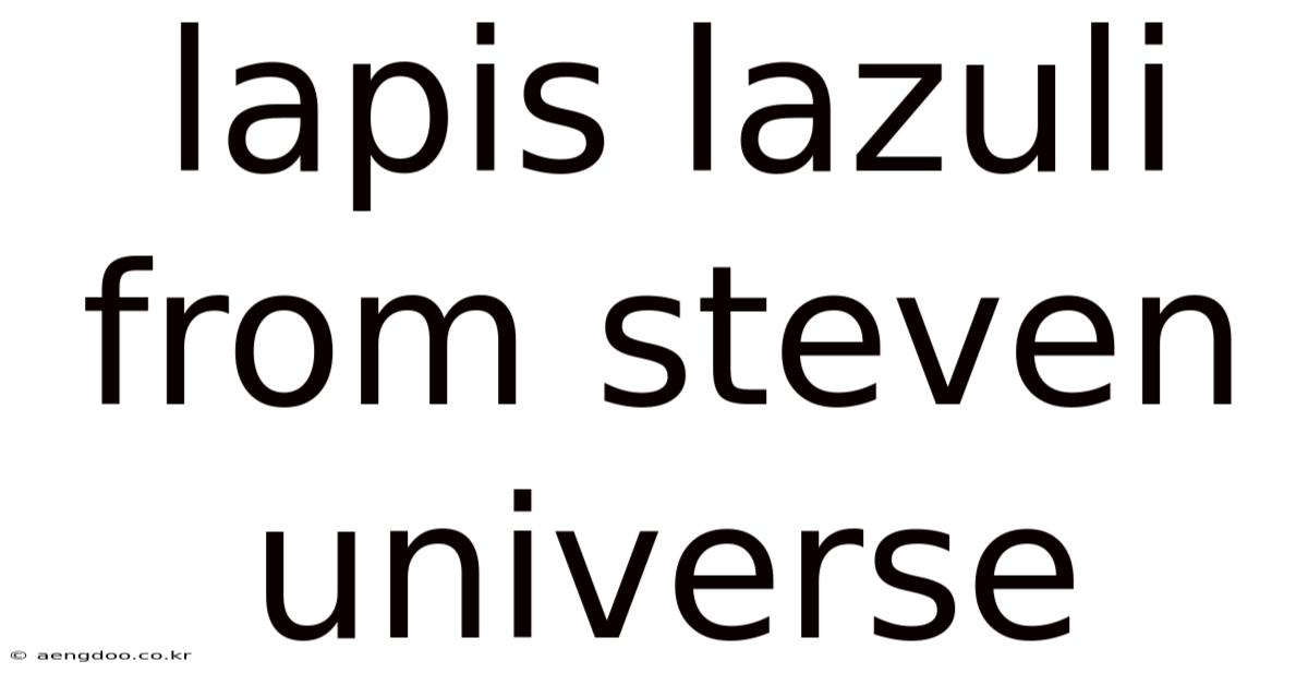 Lapis Lazuli From Steven Universe