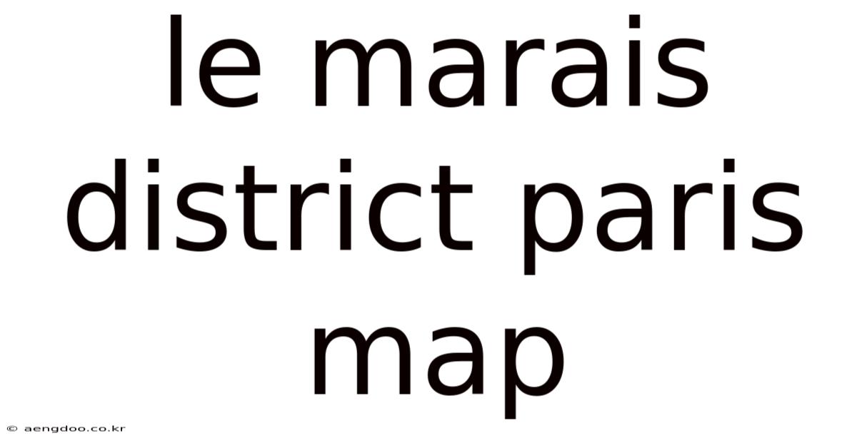 Le Marais District Paris Map