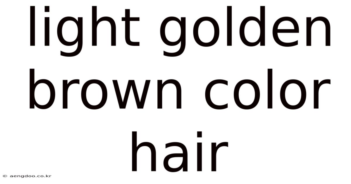 Light Golden Brown Color Hair