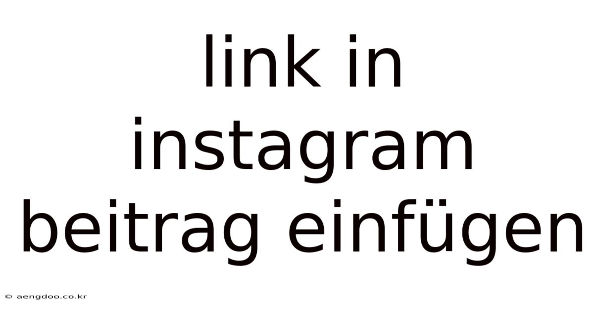 Link In Instagram Beitrag Einfügen
