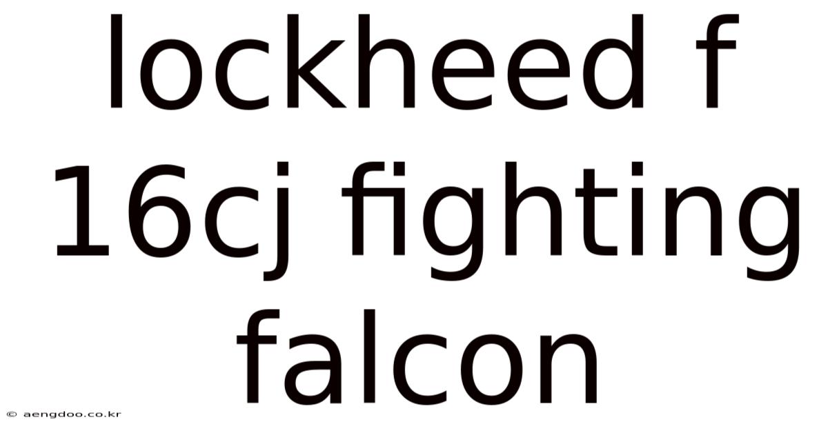 Lockheed F 16cj Fighting Falcon