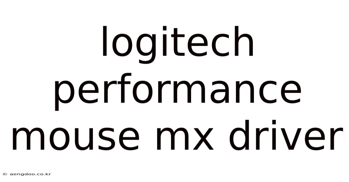 Logitech Performance Mouse Mx Driver