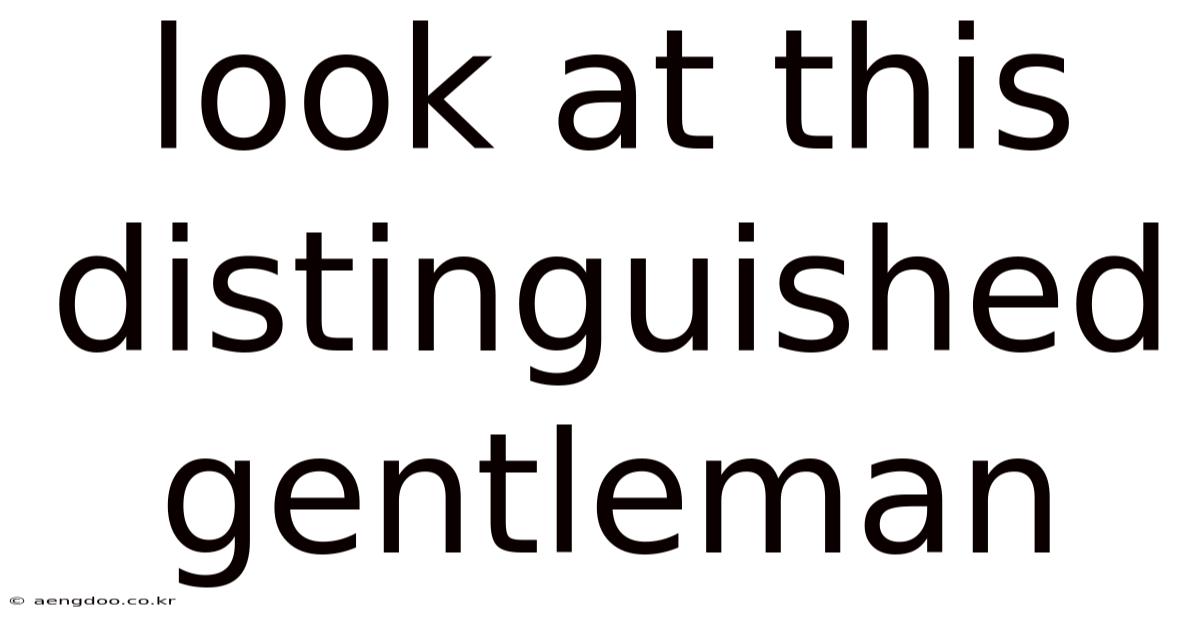 Look At This Distinguished Gentleman