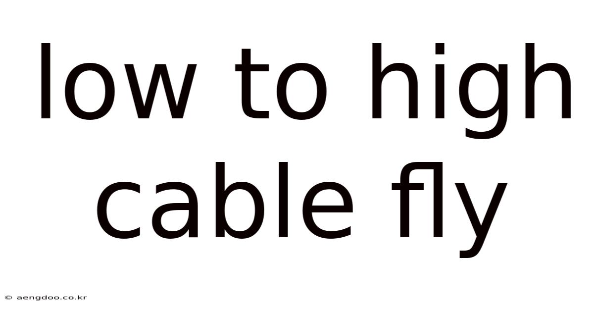 Low To High Cable Fly