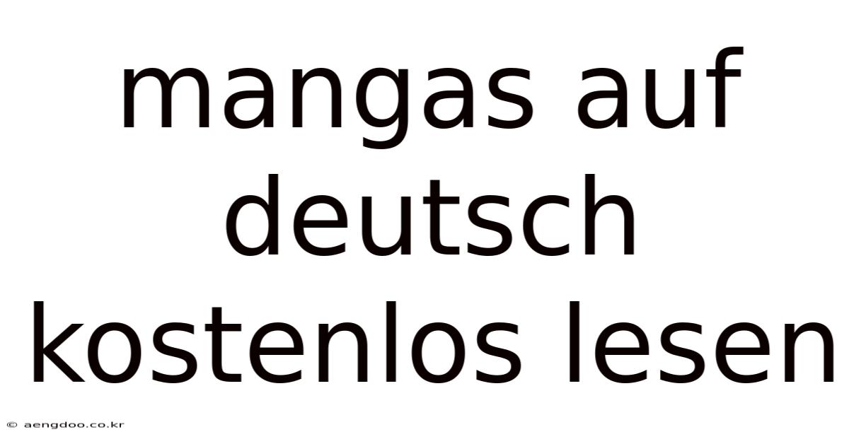 Mangas Auf Deutsch Kostenlos Lesen