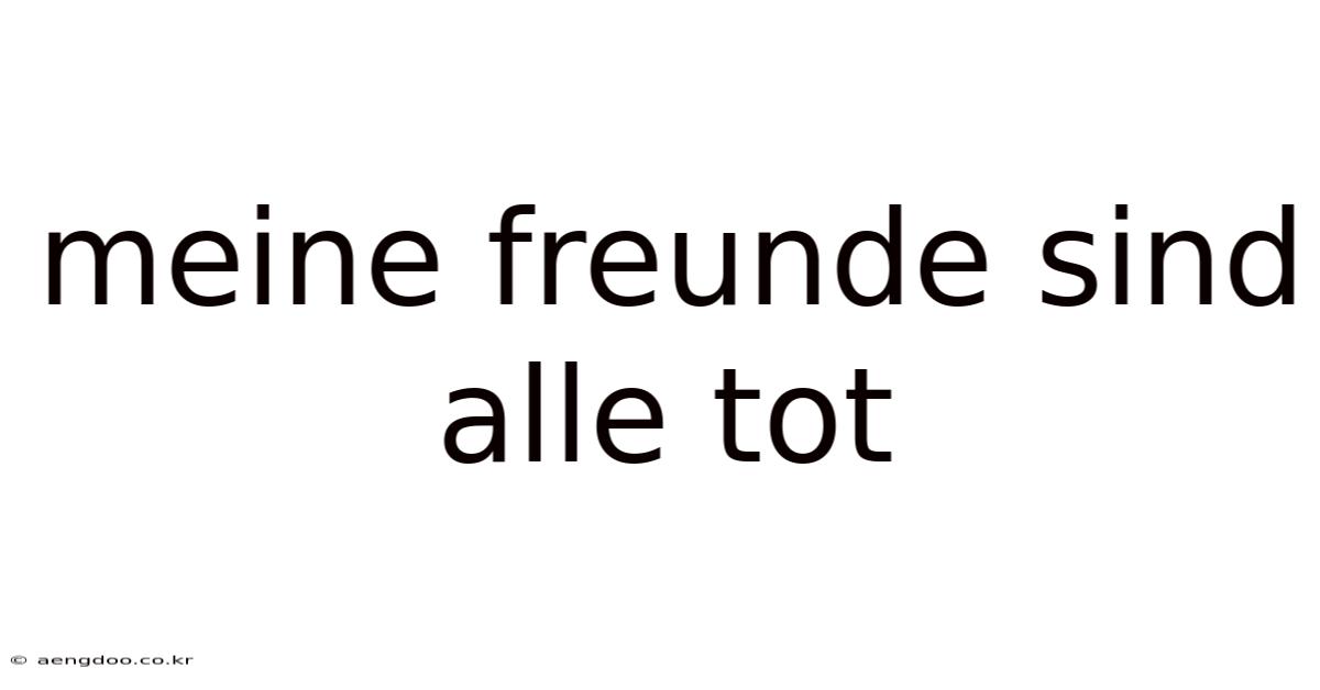 Meine Freunde Sind Alle Tot