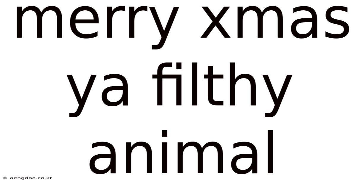 Merry Xmas Ya Filthy Animal