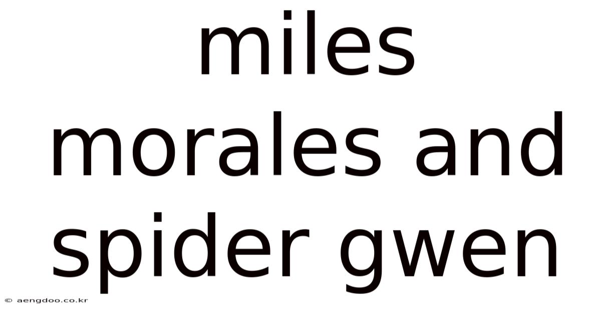 Miles Morales And Spider Gwen