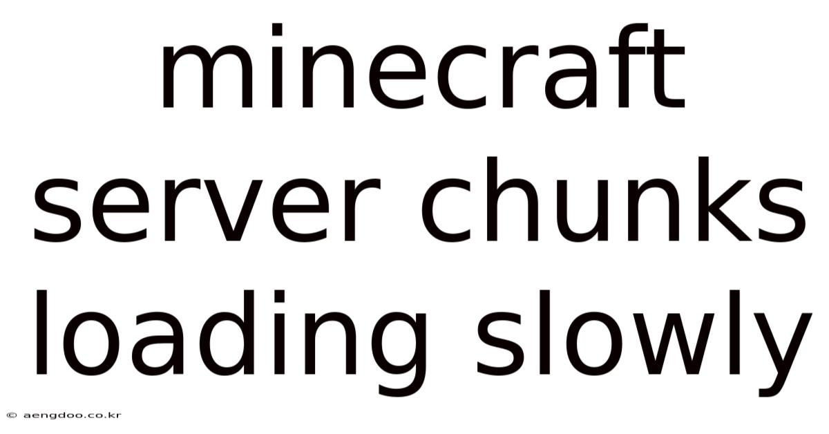 Minecraft Server Chunks Loading Slowly