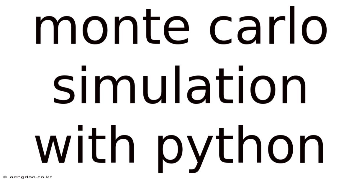 Monte Carlo Simulation With Python