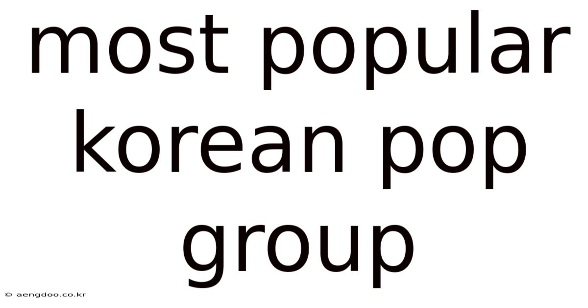 Most Popular Korean Pop Group