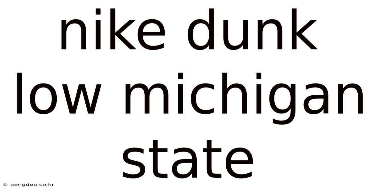 Nike Dunk Low Michigan State