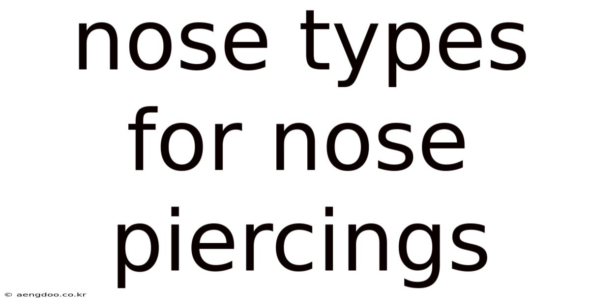 Nose Types For Nose Piercings
