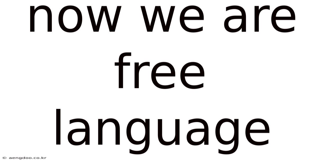 Now We Are Free Language