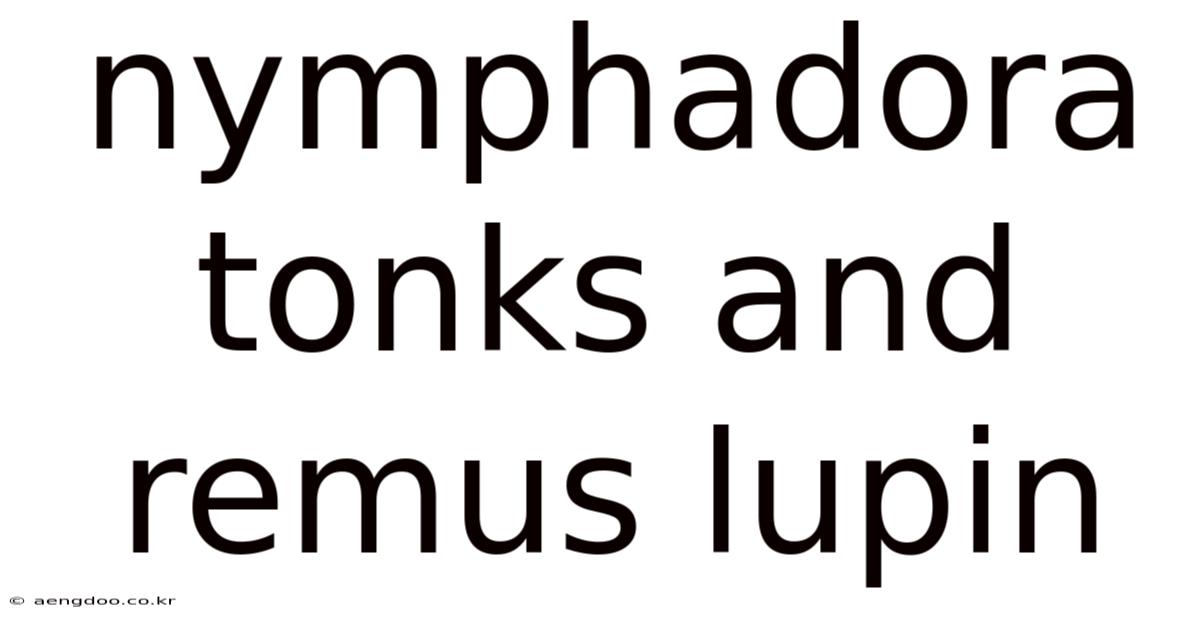 Nymphadora Tonks And Remus Lupin